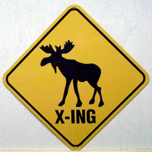 MOOSE X-ING PORCELAIN SIGN