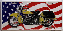 MOTORCYCLE W/FLAG LICENSE PLATE