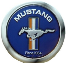 FORD MUSTANG LOGO, BLUE ROUND SIGN