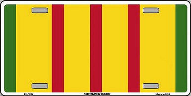 VIETNAM RIBBON LICENSE PLATE WITH SLOTS FOR EASY MOUNTING ON CAR, TRUCK OR WALL.