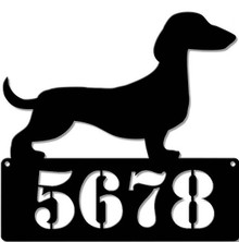 DACHSHUND ADDRESS PERSONALIZED SIGN 15" X 15" (Sublimation Process) Finish on Heavy Metal Sign S/O*   S/O* SPECIAL ORDER SIGNS NORMALLY TAKES 2-3 WEEKS TO SHIP. HAS HOLES FOR EASY MOUNTING THE FIXED SHIPPING PRICE ONLY APPLIES TO THE 48 CONTIGUOS STATES, FOR ALL OTHER COUNTRIES PLUS ALASKA AND HAWAII, SHIPPING WILL BE MORE. PLEASE SEND EMAIL WITH YOUR COMPLETE ADDRESS TO GET AN ACCURATE SHIPPING QUOTE