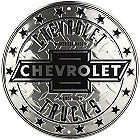 THIS CHEVY TRUCK EMBOSSED ALUMINUM  SIGN MEASURES 23 1/2" DIAMETER, WITH HOLE(S) FOR EASY MOUNTING,