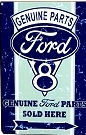 FORD PARTS METAL 12" X 18" METAL SIGN WITH HOLES IN EACH CORNER FOR EASY MOUNTING