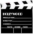 MOVIE TYPE CLAPBOARD WOODEN WITH MOVEABLE CLAPPER BAR 12" X 12"