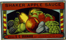 Photo of APPLESAUCE ADVERTISEMENT ON A HEAVY STEEL PLATE, HAS EXCEPTIONAL COLOR AND ATTENTION TO DETAIL