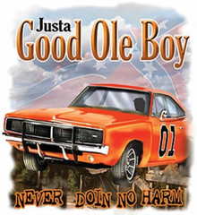 DUKES OF HAZZARD "JUSTA GOOD OLE BOY" METAL SIGN MEASURES 11" X 17" WITH HOLES FOR EASY MOUNTING