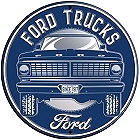 23 1/2" ROUND METAL FORD TRUCK SIGN EMBOSSED WITH HOLES FOR EASY MOUNTING