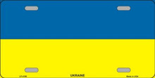 UKRAINE METAL LICENSE PLATE WITH SLOTS FOR EASY MOUNTING, MEASURES 12" X 6"