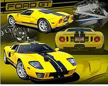 FORD GT VINTAGE 15" X 12" METAL SIGN WITH HOLES FOR EASY MOUNTING