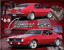 68 CAMARO SS VINTAGE 15" X 12" METAL SIGN WITH HOLES FOR EASY MOUNTING