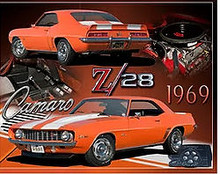 1969  CHEVY CAMARO Z28 VINTAGE 15" X 12" METAL SIGN WITH HOLES FOR EASY MOUNTING
