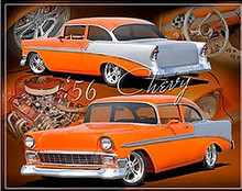1956 CHEVY VINTAGE 16" X 12" METAL SIGN WITH HOLES FOR EASY MOUNTING