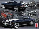 71 CAMARO SS BLACK VINTAGE 15" X 12" METAL SIGN WITH HOLES FOR EASY MOUNTING