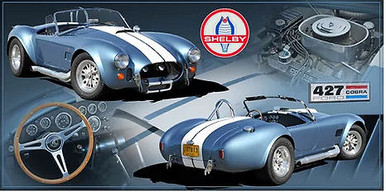 SHELBY COBRA 427 VINTAGE 19" X 9.5" METAL SIGN WITH HOLES FOR EASY MOUNTING