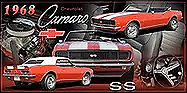 1968 CHEVY CAMARO SS VINTAGE 19" X 9.5" METAL SIGN WITH HOLES FOR EASY MOUNTING