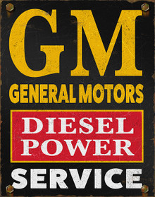 GM DEISEL 12.5" X 16" METAL SIGN WITH 4 HOLES FOR EASY MOUNTING