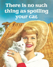 SPOILING CAT 12.5" X 16" METAL SIGN WITH HOLES FOR ESY MOUNTING