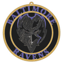 BALTIMORE RAVENS 16" ROUND CUTOUT MASONITE SIGN (INDOOR USE ONLY) NFL FOOTBALL TEAM LOGO
