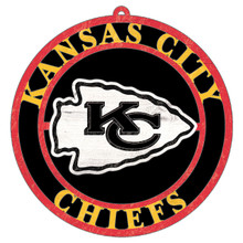 KANSAS CITY CHIEFS 16" ROUND CUTOUT MASONITE SIGN (INDOOR USE ONLY) NFL FOOTBALL TEAM LOGO
