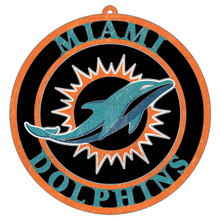 MIAMI DOLPHINS 16" ROUND CUTOUT MASONITE SIGN (INDOOR USE ONLY) NFL FOOTBALL TEAM LOGO
