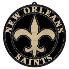 NEW ORLEANS SAINTS 16" ROUND CUTOUT MASONITE SIGN (INDOOR USE ONLY) NFL FOOTBALL TEAM LOGO
