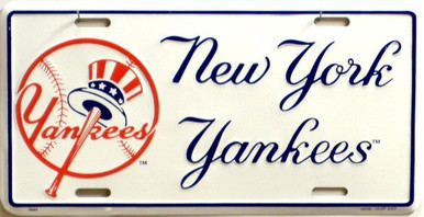 Photo of NEW YORK YANKEES BASEBALL W/HAT LICENSE PLATE