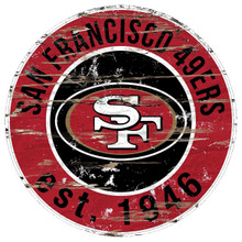 24" ROUND MASONITE 1/4" THICK SIGN WITH HINGED SAWTOOTHED ON BACK (INDOOR USE ONLY) S/O* "SPECIAL ORDER (TAKES TWO - THREE WEEKS TO SHIP)
