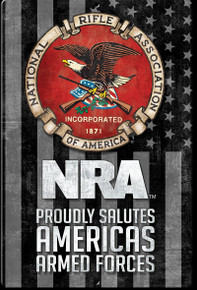 NRA RED ALUMINUM 7.75" X 11.75" SIGN with holes for easy mounting
