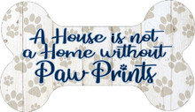 PAW PRINTS EMBOSSED, DIE CUT ALUMINUM 6.5" X 11.375" SIGN with holes for easy mounting