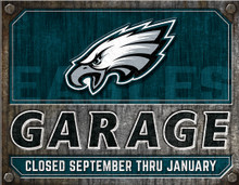 PHILADELPHIA EAGLES  GARAGE VINTAGE 16" X 12.5" METAL SIGN WITH HOLES FOR EASY MOUNTING