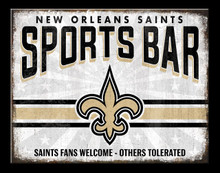 NEW ORLEANS SAINTSS SPORTS BAR 16" X 12.5" VINTAGE METAL SIGN WITH HOLES FOR EASY MOUNTING