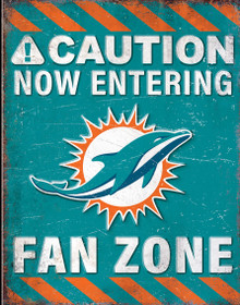 MIAMI DOLPHINS "FAN ZONE" 12.5" X 16" VINTAGE METAL SIGN