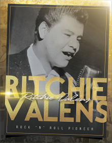 RITCHIE VALENS MUSIC LEGEND 1.5" X 16" VINTAGE METAL SIGN WITH HOLES FOR EASY MOUNTING