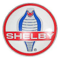 SHELBY COBRA 15" ROUND 2" DOMED METAL SIGN WITH WIRE HOLDER AT TOP FOR EASY MOUTING