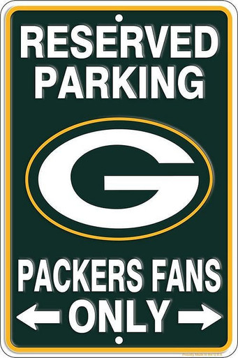 GREEN BAY PACKERS NFL SMALL 8" X 12"  ALUMINUM PARKING SIGN S/O