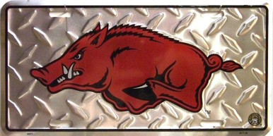 Photo of ARKANSAS RAZORBACKS EMBOSSED COLLEGE LICENSE PLATE