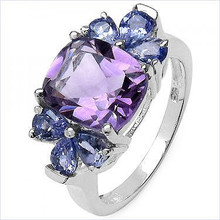 Gemstone Description
Gemstone: Amethyst
Color: Purple
Gem Grade: AA
CTW: 2.600 CTW
Cut: Cushion Cut
Gemstone Description
Gemstone: Tanzanite
Color: Violet
Gem Grade: AA
CTW: 0.840 CTW
Cut: Pear Cut
Gemstone Description
Gemstone: Amethyst
Color: Purple
Gem Grade: AA
CTW: 2.600 CTW
Cut: Cushion Cut
Gemstone Description
Gemstone: Tanzanite
Color: Violet
Gem Grade: AAA
CTW: 0.840 CTW
Cut: Pear Cut
Material Information
Plating Material: Rhodium
Primary Material: Sterling Silver
Primary Material Weight: 3.04 g
Primary Material Karat: 0.00 k
Jewelry Information
Mount Type: Ring
Gender: Womens
Size: 6.00
