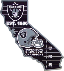 OAKLAND RAIDERS FOOTBALL DIE CUT STATE SIGN