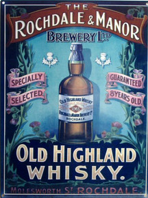 OLD HIGHLAND WHISKEY ENAMEL SIGN