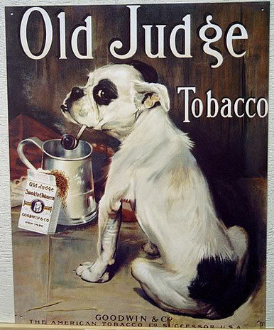 OLD JUDGE TOBACCO BULL DOG SIGN