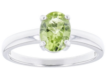 1.16 CTW GREEN PERIDOT RHODIUM OVER STERLING SILVER, AUGUST BIRTHSTONE SIZE 10