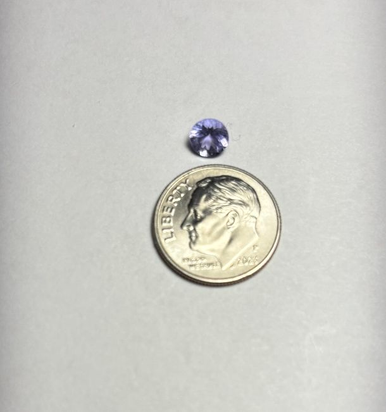 .75 CTW TANZANITE GEMSTONE ROUND 5h X 5w mm  DIME NOT INCLUDED