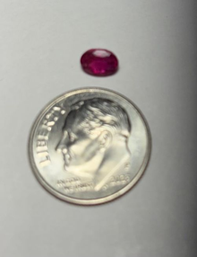 0.75 CTW RED MAHALEO RUBY 6 X 4 mm FACXETED CUT GEMSTONE  DIME NOT INCLUDED