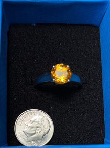 0.94 CTW BRAZILLIAN CITRINDE 18K YELLOW GOLD OVER STERLING SILVER SIZE 10  DIME NOT INCLUDED