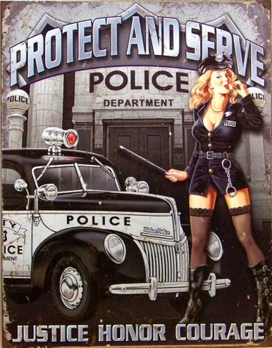 POLICE DEPARTMENT PROTECT & SERVE SIGN