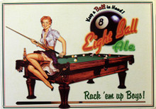 POOL, EIGHT BALL ALE BEER SIGN
