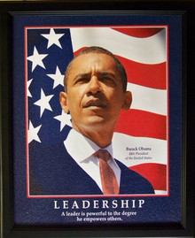 PRESIDENT OBOMA WOOD FRAMED SIGN