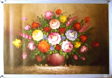 ROSES IN VASE OIL PAINTING