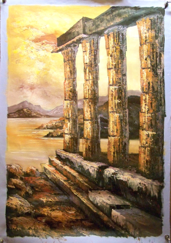 RUINS medium large OIL PAINTING