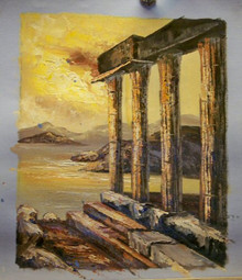 RUINS small OIL PAINTING